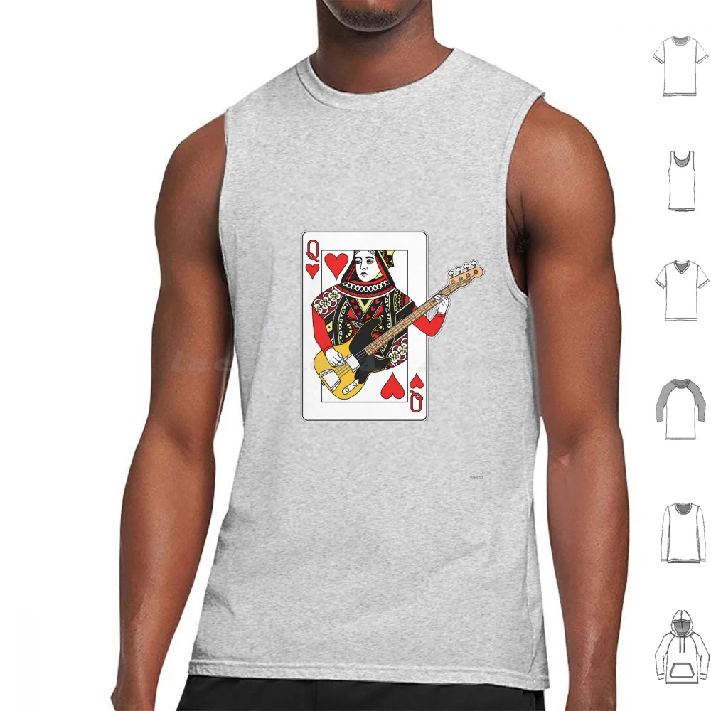 Precision Queen Tank Tops Vest Sleeveless Precision Bass Jazz Bass Music Man Bassist Bass Guitar