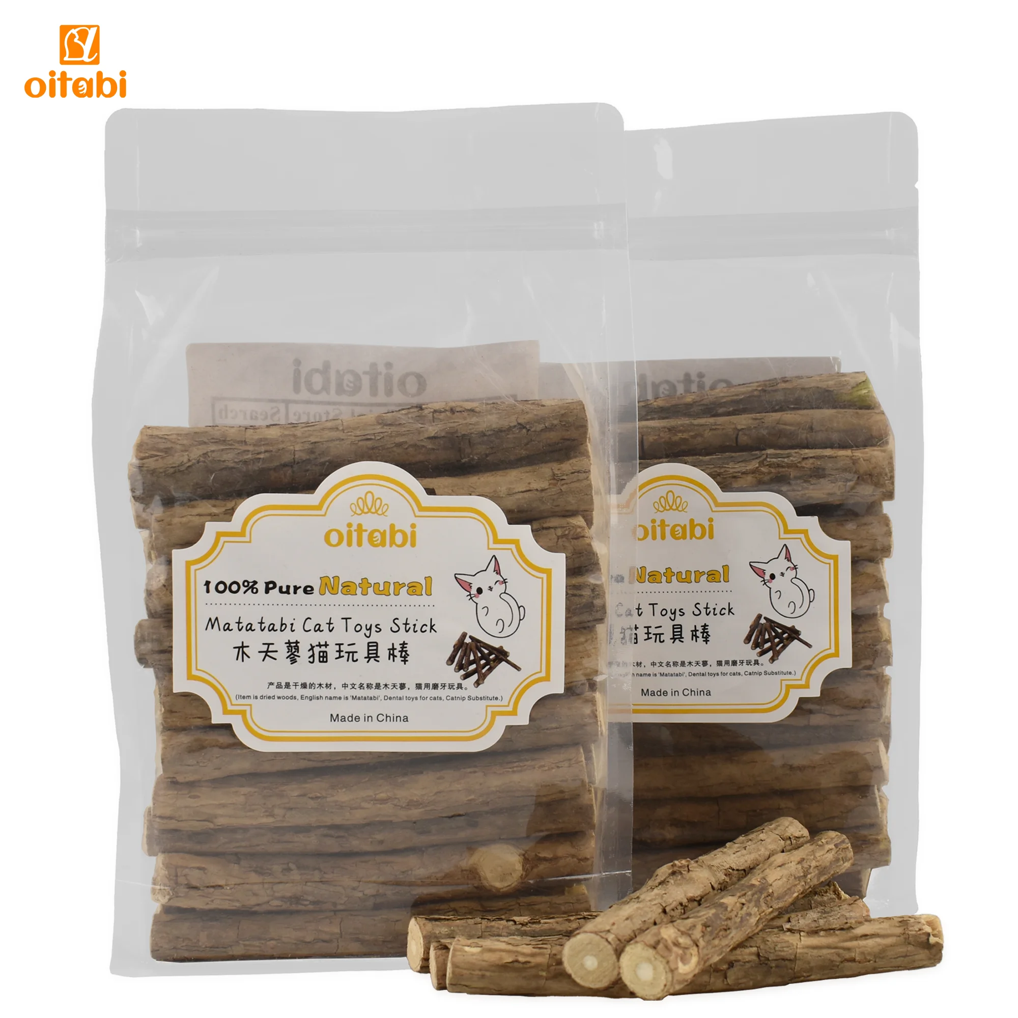 

Oitabi 500g Natural Matatabi Cat Molar Toothpaste Actinidia Silvervine Cat Snacks Sticks Kitten Cleaning Teeth 120x11-15mm