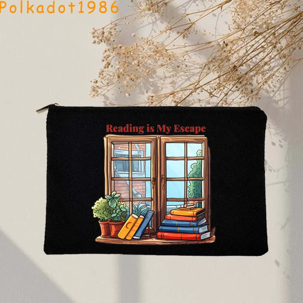 London Daunt Books Lover Cute Gifts Library Reading Bookish BOOKSHOP Canvas Cosmetic Bag Makeup Bag Key Pencil Case Zipper Pouch