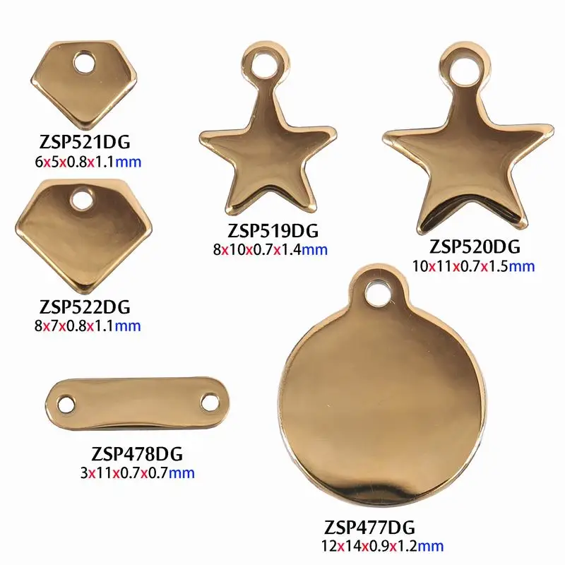 

Blank golden color Good polishing tags (NO LOGO) stainless steel labels jewelry parts accessories personality KUNAFIR (2)