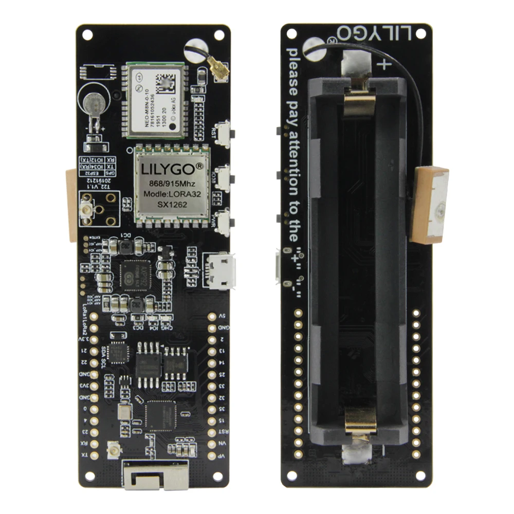 

T-BEAM SX1262 868, 915 МГц MCU32 M8N 18650 Держатель батареи
