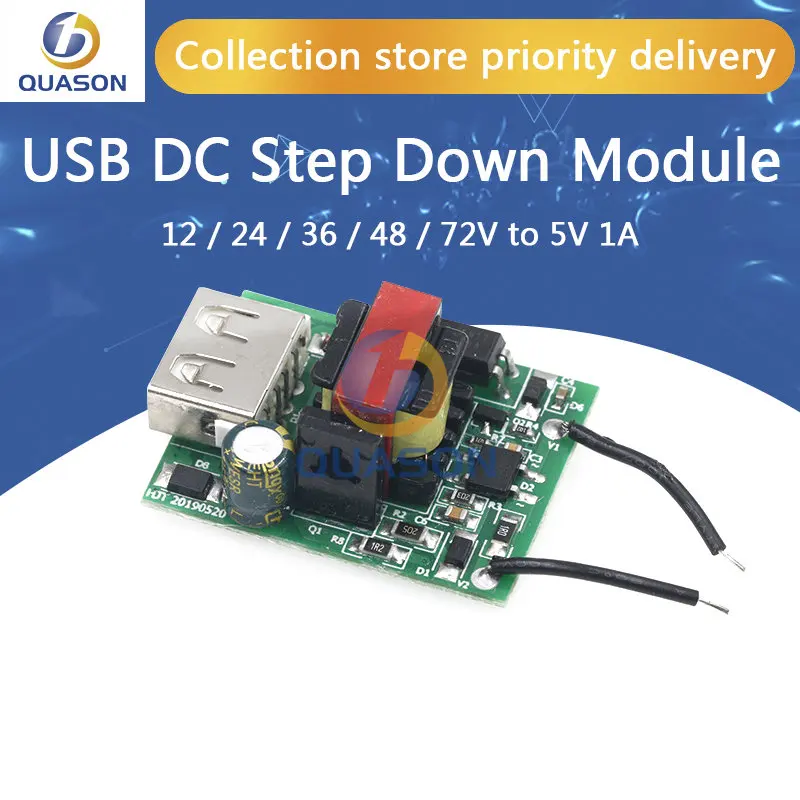 USB DC понижающий модуль изолированный источник питания понижающий преобразователь стабилизатор 12V 24V 36V 48V 72V to 5V 1A