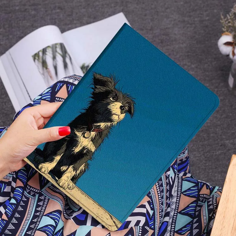 

Cat Dog Art Cute Cartoon Gift For Samsung Galaxy Tab S10 S9 S8 S7 Lite FE Plus Scratch resistant Pen Tray Tablet Case