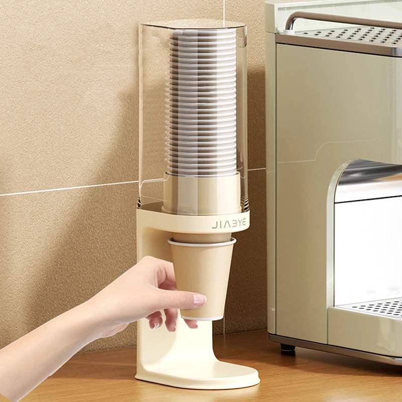 [1Pc Wall-mounted Plastic Water Dispenser Paper Cup Holder Disposable Cup Container Paper Cup Frame Home Organizer]
