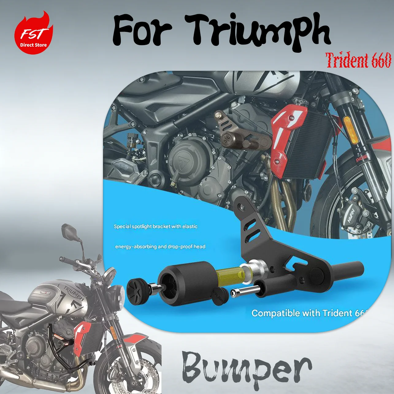 

Engine Guard Crash Bar & Anti-Crash Sliders for Triumph Trident 660, Motorcycle Bumper Protector Modified Parts