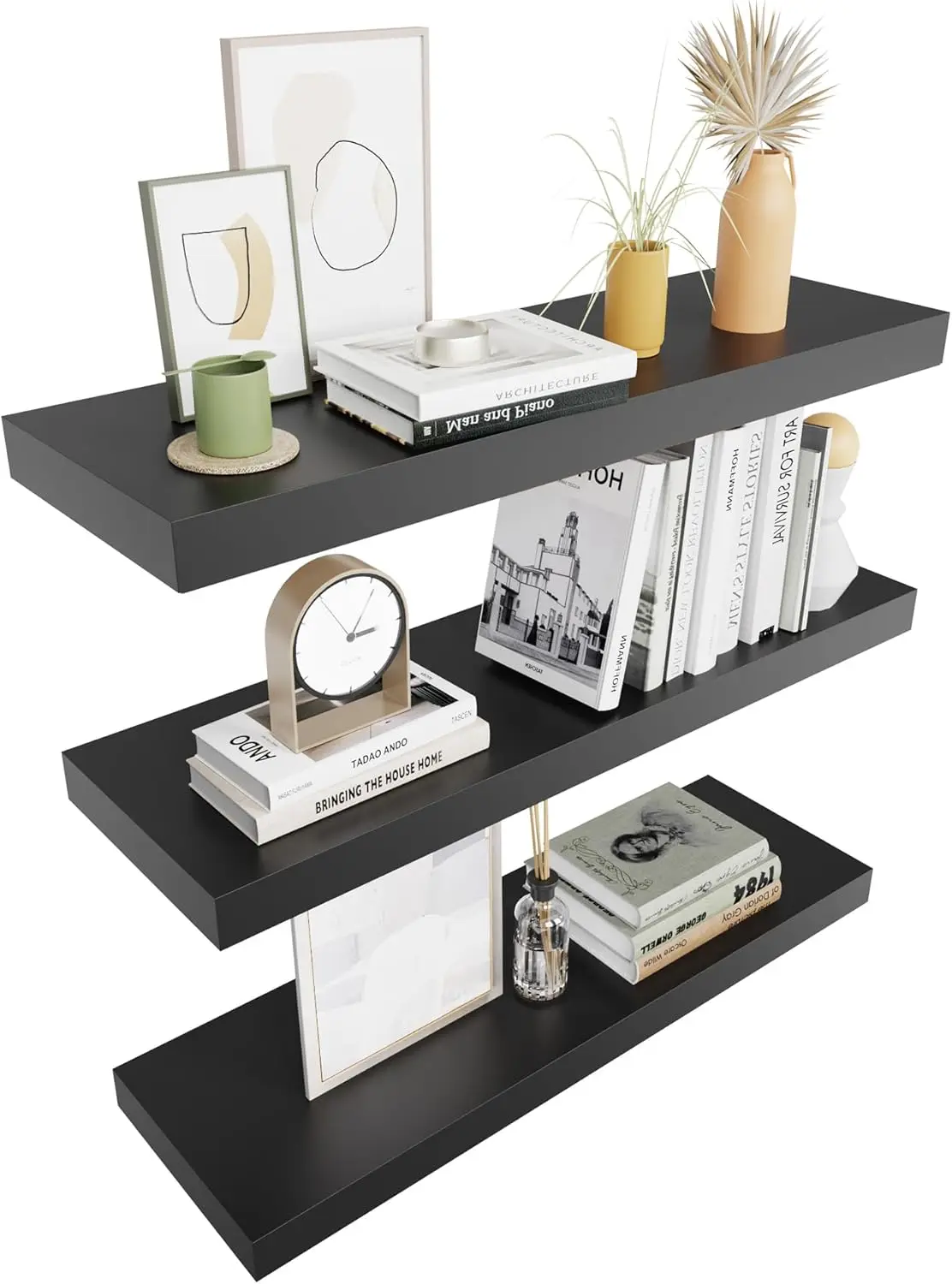 

Floating Shelves for Wall, Rustic Wood Wall Mt Shelves for Bath, Toilet, Bed, Living Rm, Kit, Off, Hanging Shelf for...