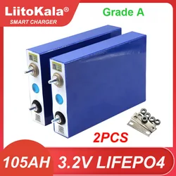 LiitoKala-batería LiFePO4 de 3,2 V, 105ah, 32ah, fosfato de hierro y litio, bricolaje, 12V, 24V, para motocicleta, coche eléctrico, inversor Solar, baterías de barco