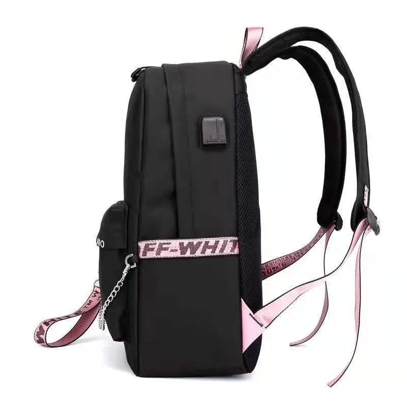 New BTS Backpack Youth League Same Style Male and Female Backpack USB Charging Week Student Side Bag