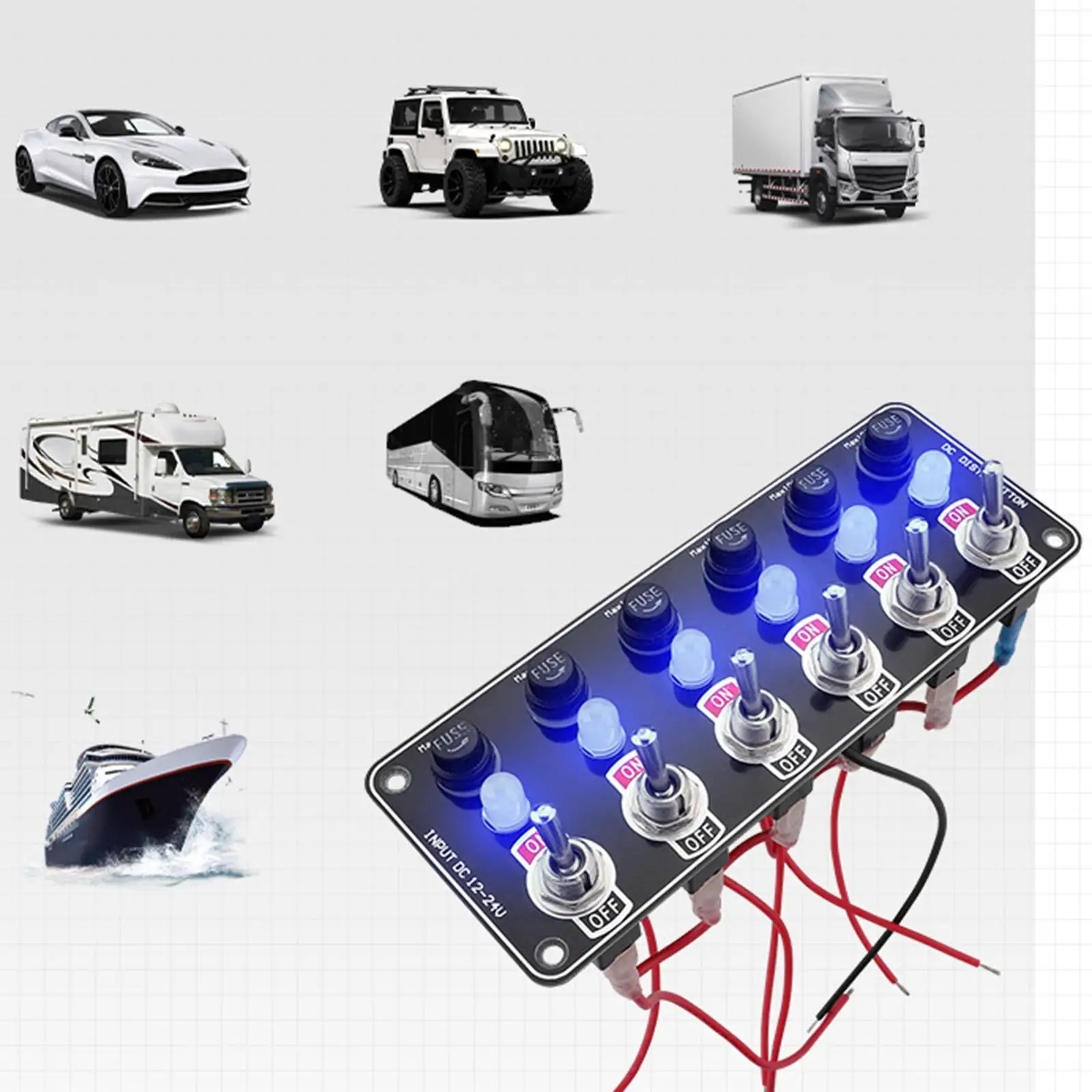 Toggle Switch Panel Professional Truck Motorhomes Easy to Use on Off Switch