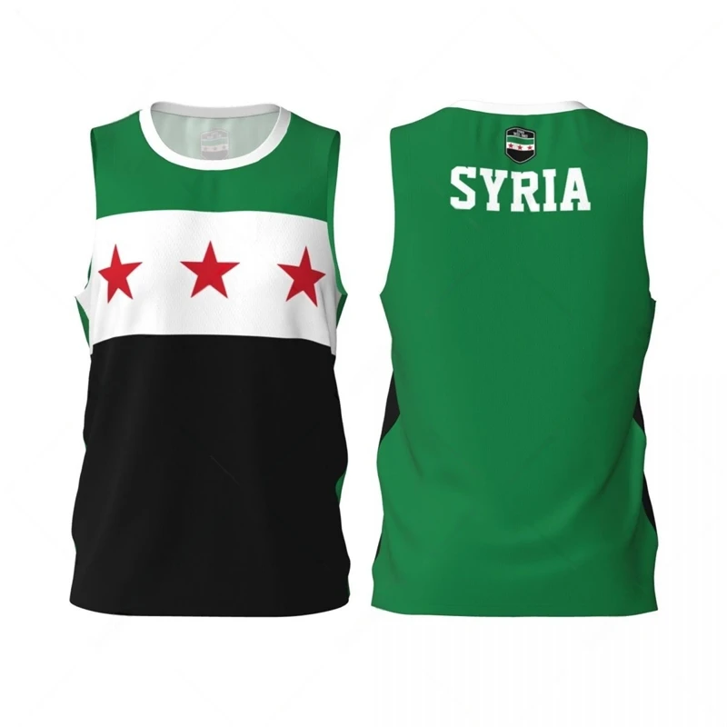 Syria Flag Graphic Tank Tops Simple Fashion Men Women 3D Printed Basketball Jersey Tees Loose Sports Sleeveless T Shirts Vest