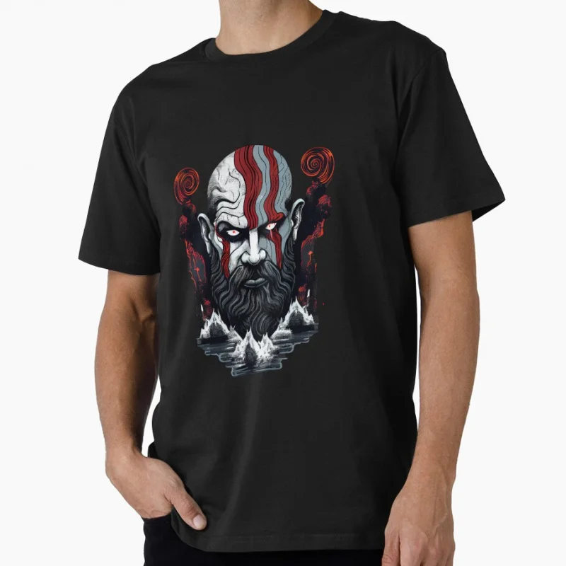 

Gamer 1212 Vintage Kratos God of War Spartan Graphic Tee Norse mythology Videogame Gift t shirt for man All size top S-6XL