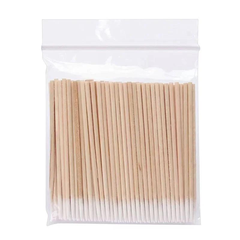 Nail wooden cotton swab cleaning stick bud tip wooden cotton head nail enhancement detail corrector nail polish removal