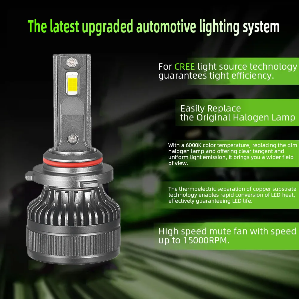 مصباح LED Zdatt للمصباح الأمامي للسيارة ، H1 ، H4 ، H7 ، H8 ، H11 ، H9 ، ، ، HB3 ، ، HB4 ، Canbus W ، 120000LM ، K ، 12V ، 24 فولت ، أضواء السيارات #4