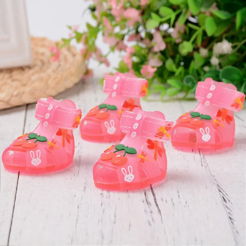 Dog Shoes Pet Summer Shoes Soft Bottom Slide Jelly Sandals Breathable Sandals Small Dog Shoes