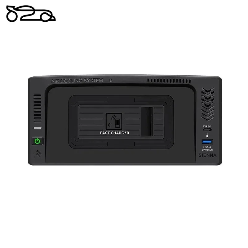Carregador Sem Fio para Carro 15W, Placa de Carregamento Rápido, Suporte para Telefone para Toyota Sienna Granvia 2021 2022 2023, Sistema Inteligente 