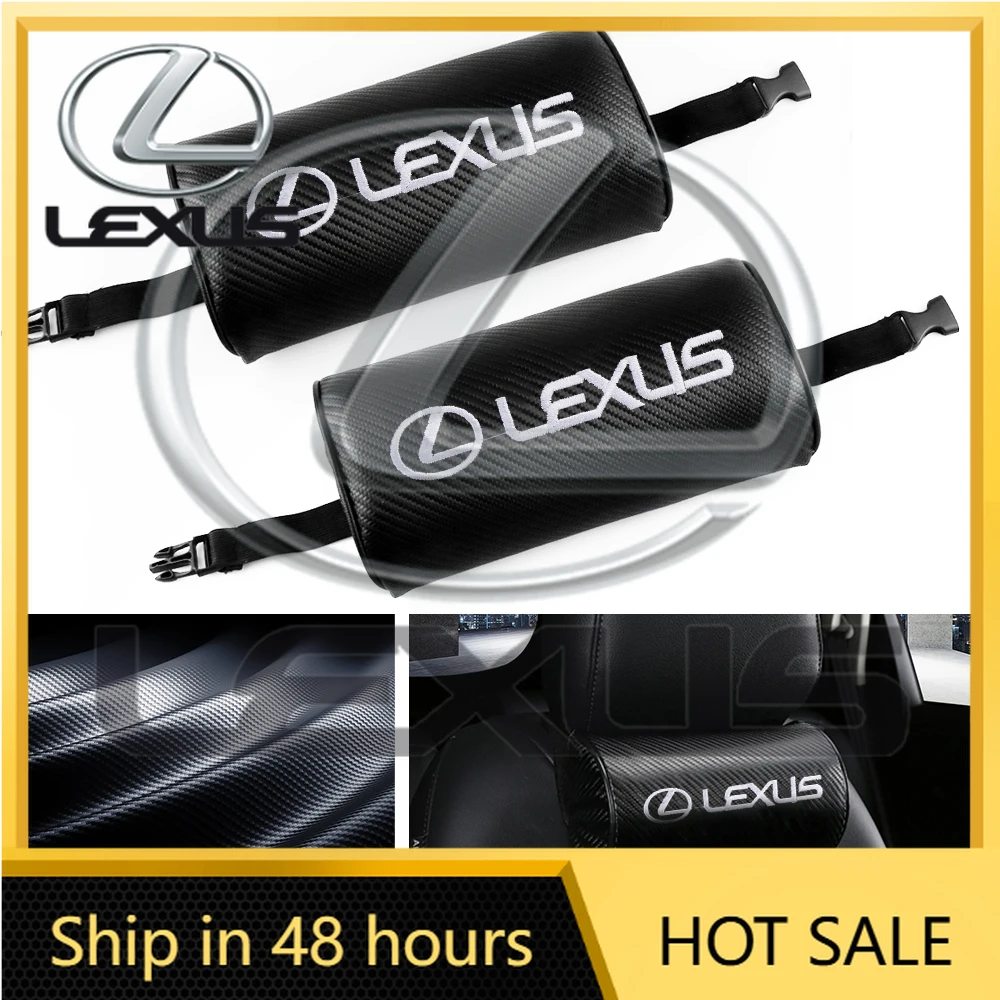 

Горячая новинка 2026: Наклейки для интерьера автомобиля, 1/2 шт., кожаные эмблемы-подушки на подголовник для Lexus LS, IS350, ES300h, ES