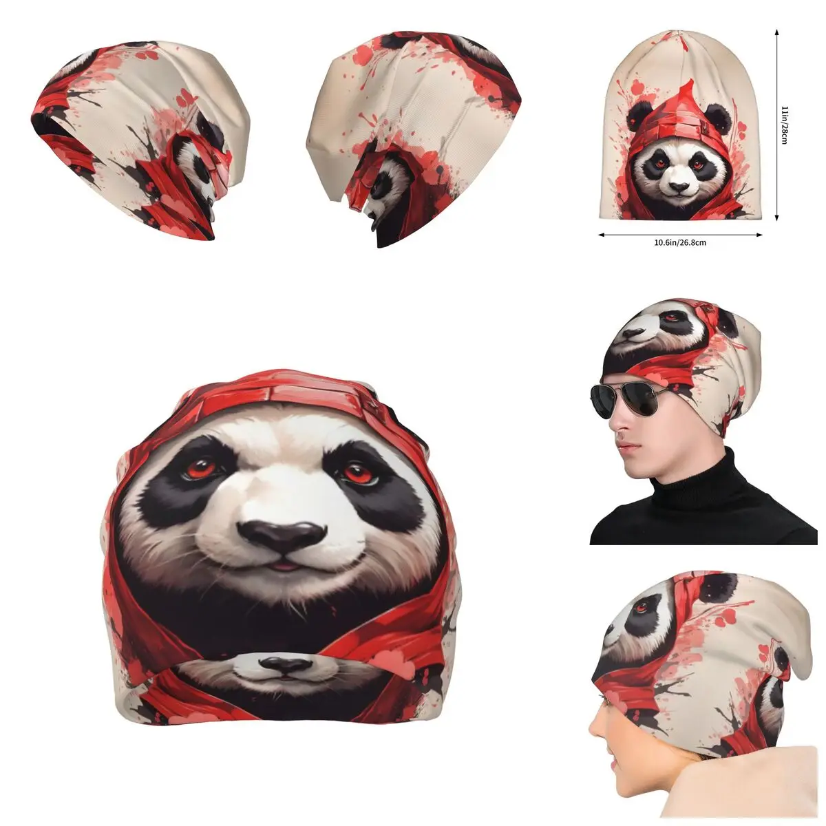 3D Color printing Knitted Hat For Men And Women, Cool AnimalsTigers, panda Gift Unisex winter Warm Brimless Urinal Hat