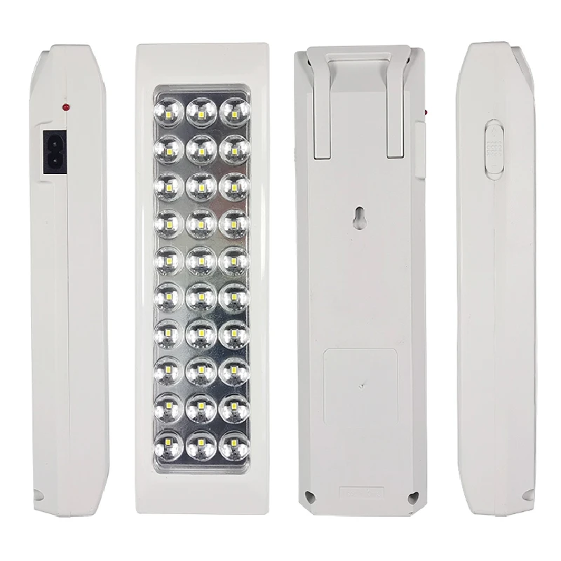 Luz de emergencia multifunción recargable, lámpara LED de seguridad, 2 modos para el hogar, campamento, iluminación de emergencia al aire libre para pérdida de energía, 30LED