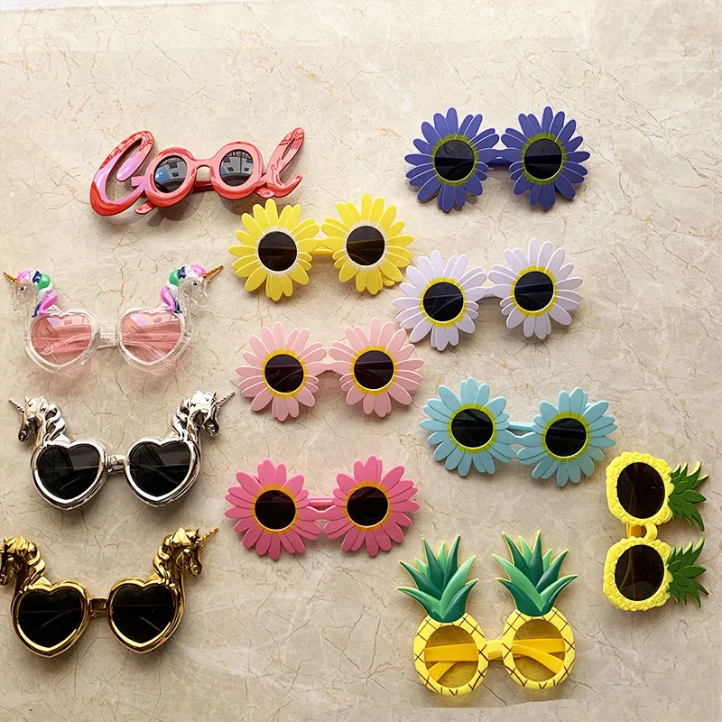 1 Pcs Daisy Sunglasses Funny Crazy Dress Glasses Accessories Novelty Costume Party Carnival Glasses Event Decoration Supplies