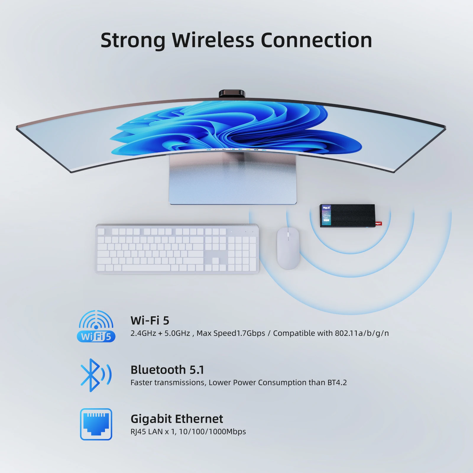 MeLE Slim N100 Mini PC Stick Fanless Desktop Computer Windows11 Pro N5105 8GB 128GB/256GB USB Type-C PD3.0 Dual HDMI 4K PCG02Pro