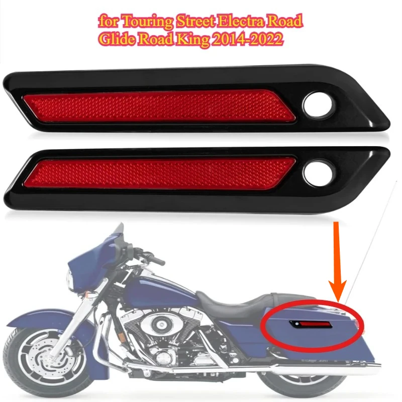 

Latch Covers Saddlebag Latch Side Cover Reflectors Inserts for Touring Street Electra Road Glide Road King 2014-2022