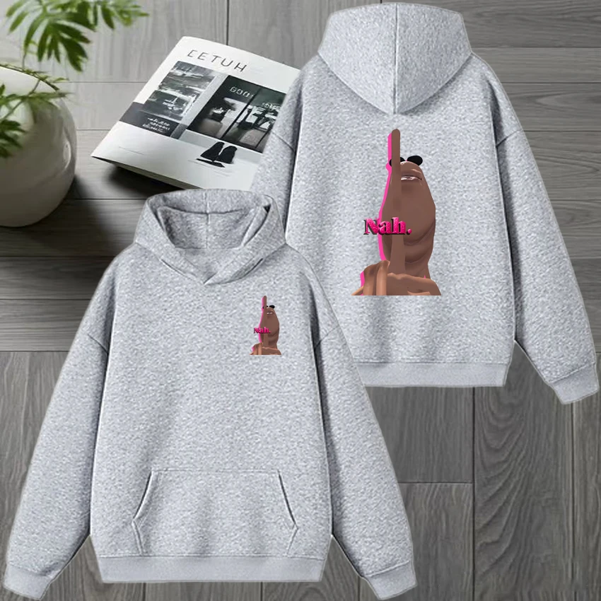 2025 Marcus the Worm Divertente grafica fronte-retro Felpe invernali Uomo donna harajuku Fleece pullover nero Felpa casual unisex