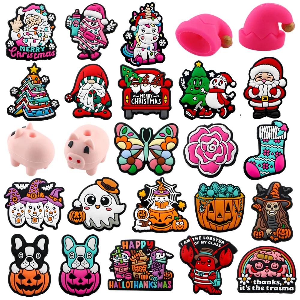 

Kovict 5/10pcs New Christmas Tree Animal Cartoon Silicone Focal Beads For Making DIY Keychain Pen Bracelet Etc Handmade Products