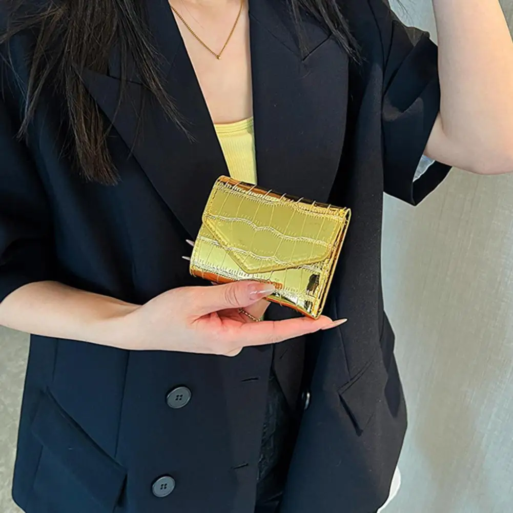 Closure Wallet Hardware Wallet Women Wallet with Smooth Surface Multi Card Slots Compact Mini Purse Portable Stone Texture Faux