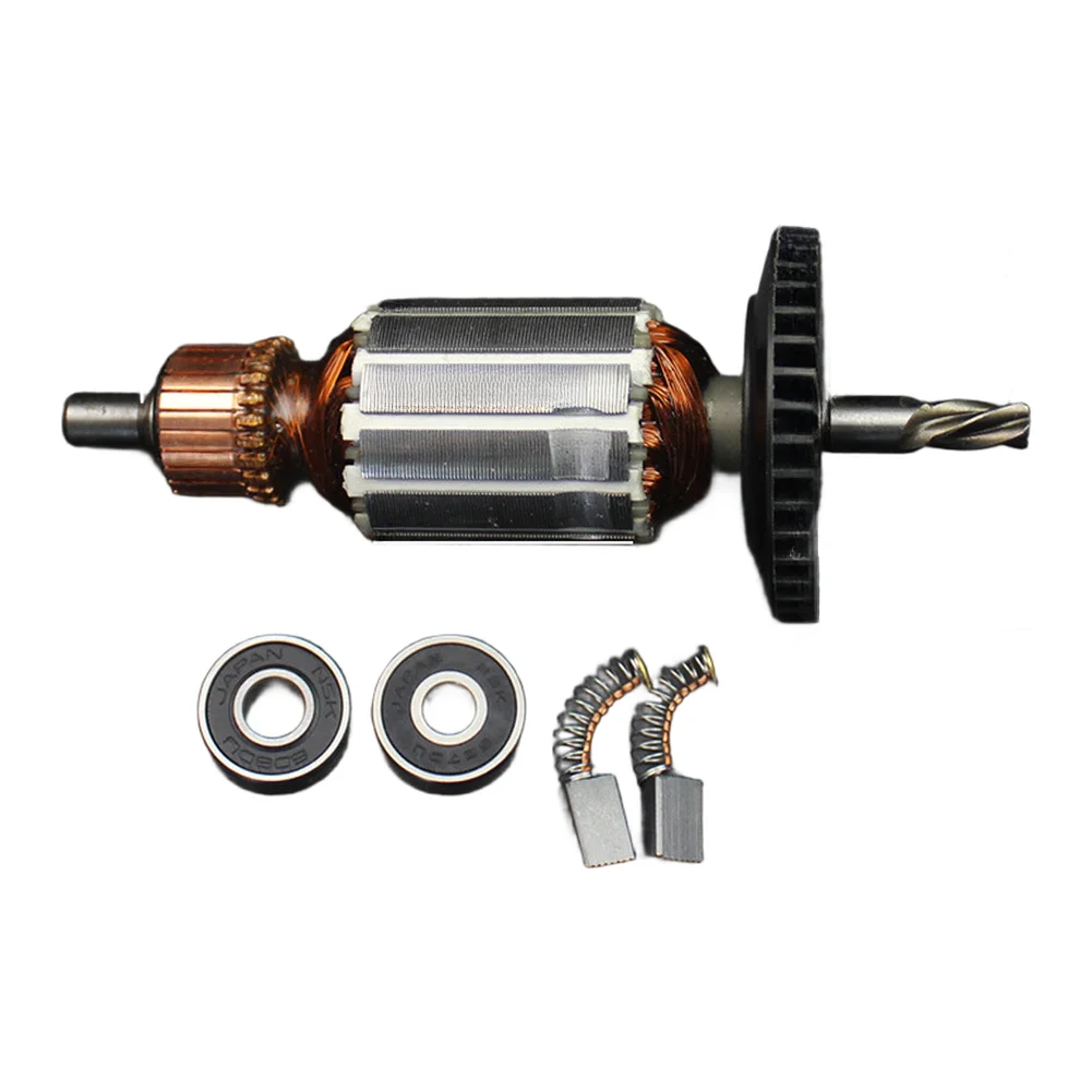 Replacement Motor Rotor for Bosch For GSB13RE GBM13RE GSB10RE Drills with Bearings Carbon Brushes Black Finish