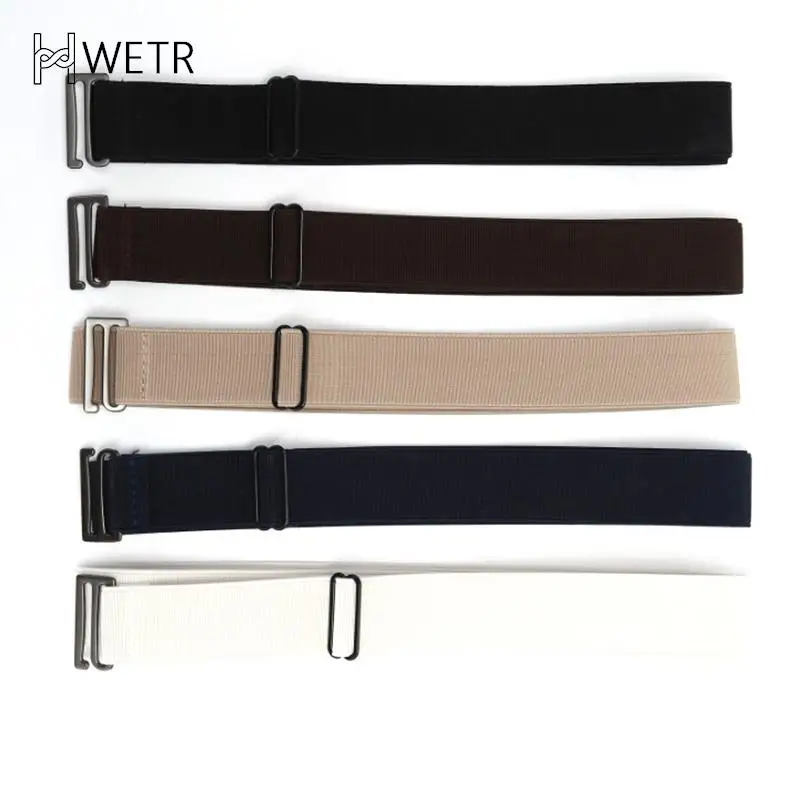 Elastic Invisible Belt Adjustable Size Flat Buckle Waist Belt Women No Show Stretch Jeans Pant Belt Slim Elastic Band