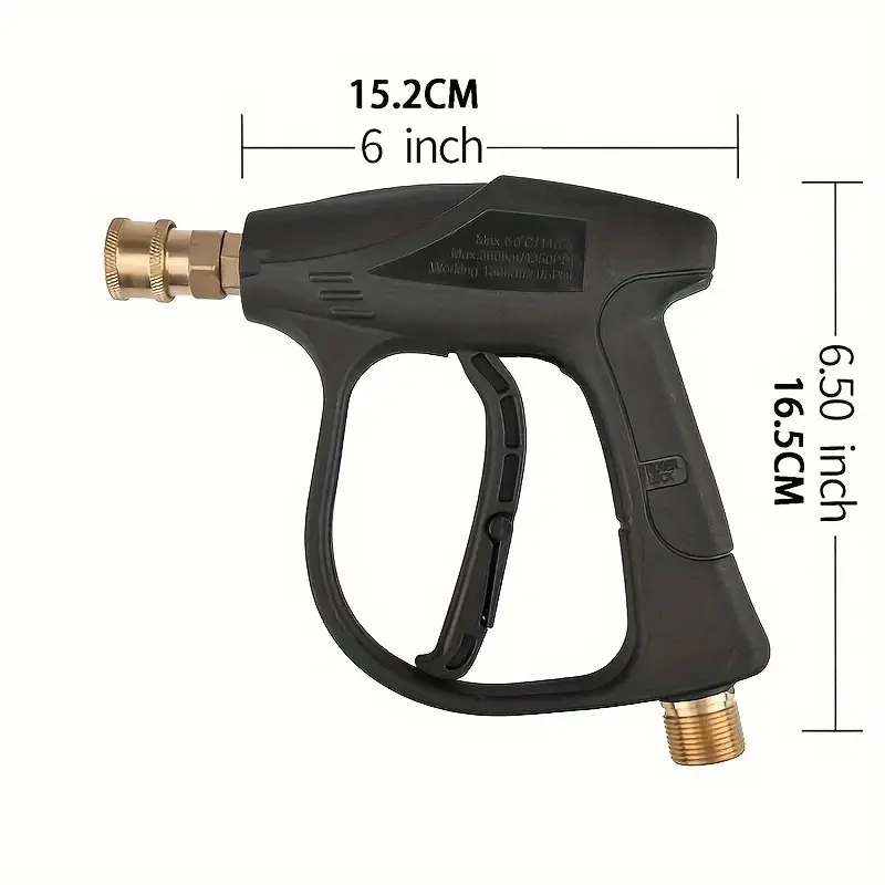 High-Pressure Washer Gun - 5 Color Quick Connect Nozzles, M22-14, Durable and Leak-Resistant Design for Efficient Cleaning