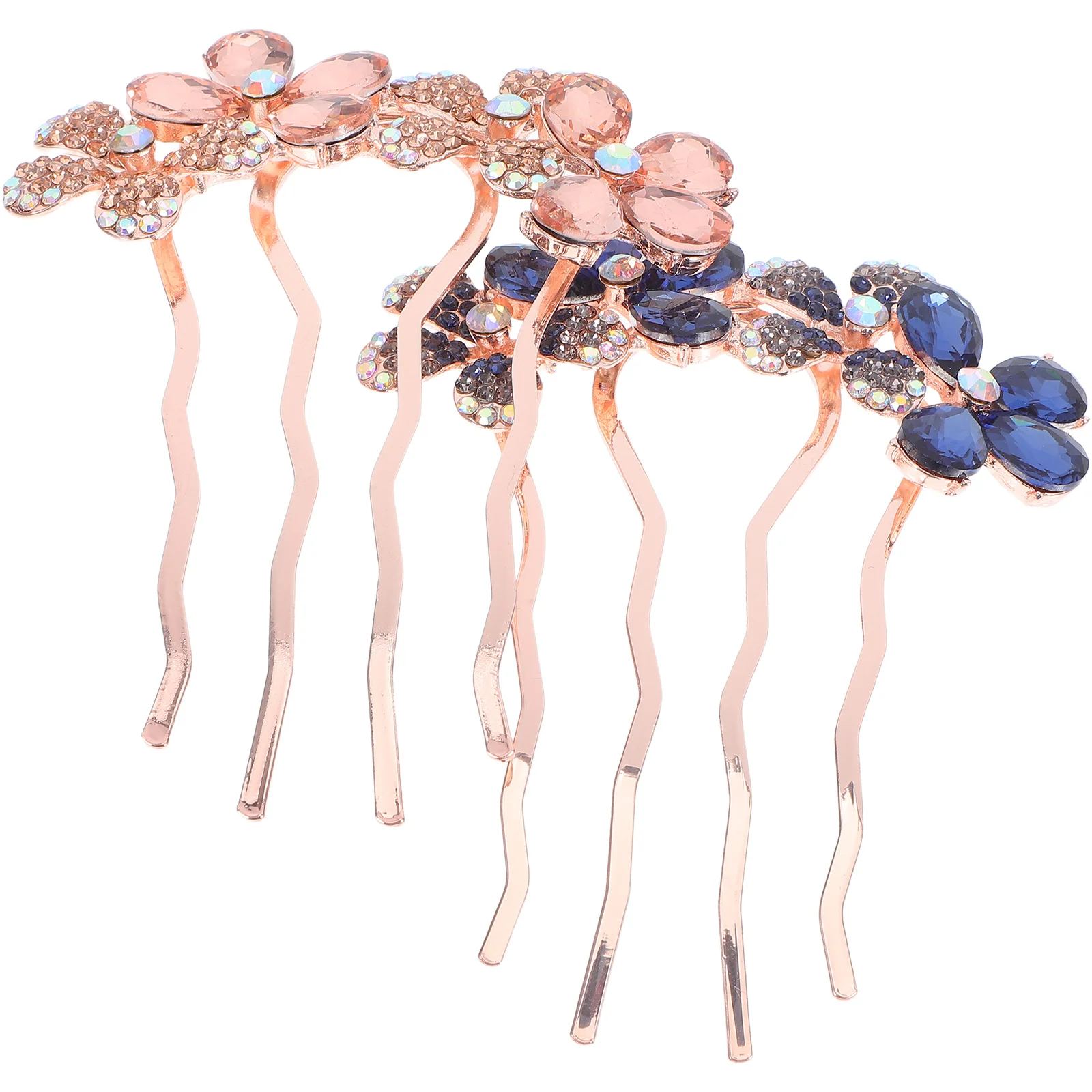 

2 Pcs Bridal Hair Accessories Barrettes Wedding Headpiece for Bride Ball Rhinestone Clips Zinc Alloy Retro Women's