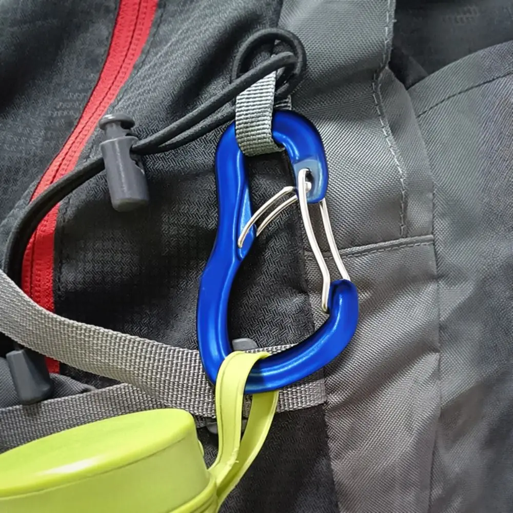 Karabinerhaken aus Aluminiumlegierung, multifunktional, robust, mit Schnellverschluss, für Hängematten, Outdoor – Detail 2