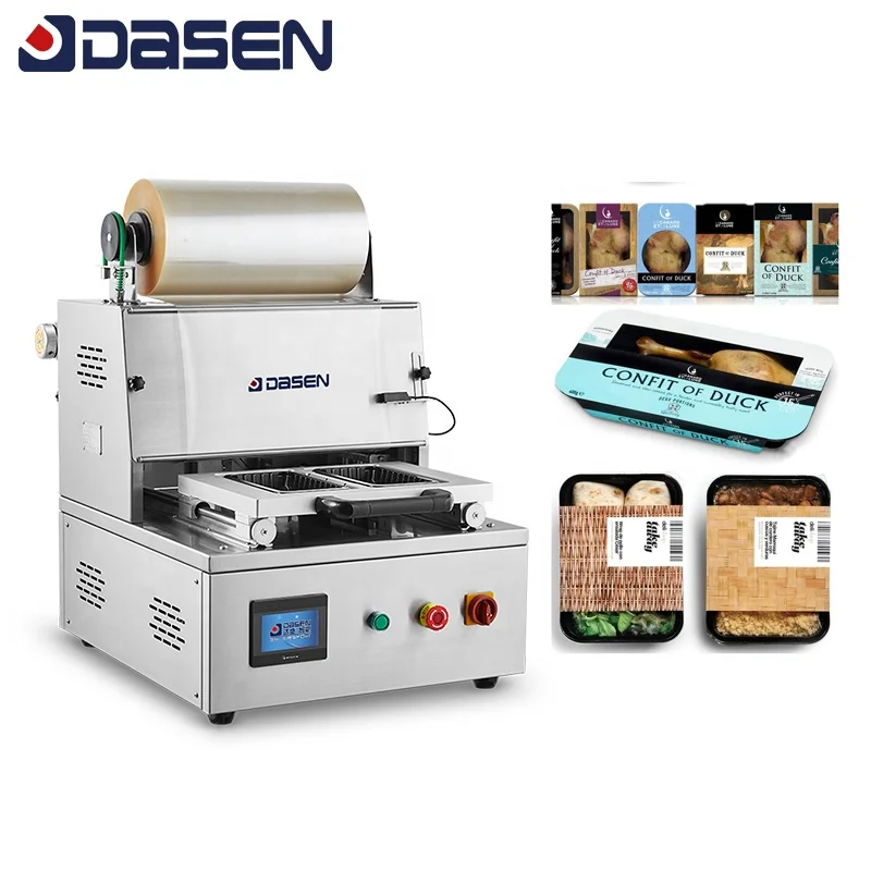 Electric Full Automatic Modified Atmosphere Package Food Meat Fruit Tray Bowl Box Film Roller Sealing Machine