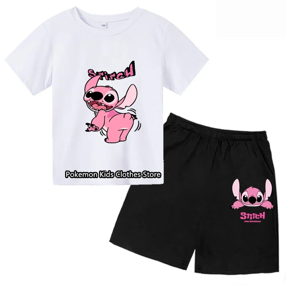 Kawaii Lilo Stitch Funny Cartoon T Shirt Kids Stitch Cute Manga T-shirt Y2k Graphic Tshirt Streetwear Top Tees Female