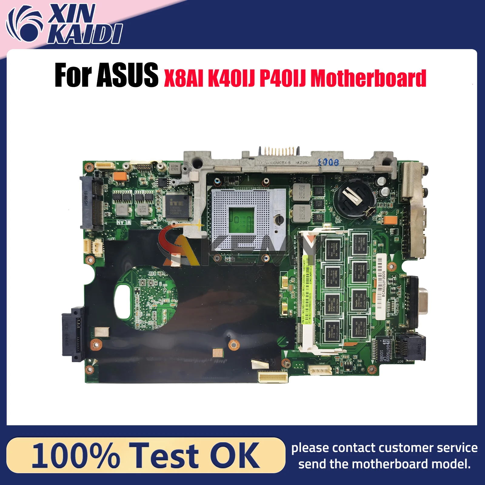 

Материнская плата для ноутбука K40IJ для ASUS K40IN K40IJ X8AI K40ID K40I K40IE, материнская плата для ноутбука, 100% тестирование, ОК, быстрая доставка, высокое качество