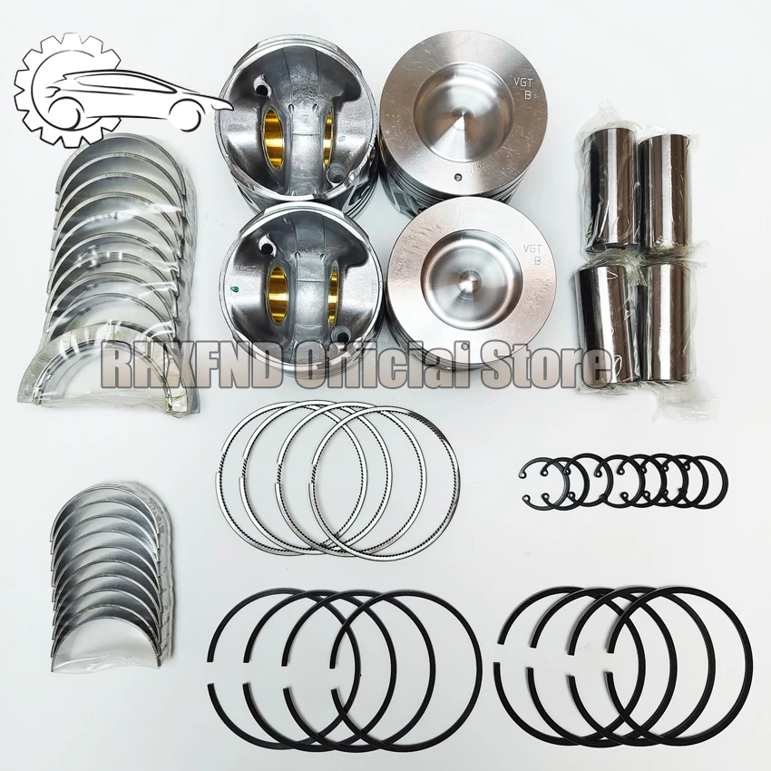 

4PCS STD 23410-27920 23040-27920 D4EA Piston set with Piston Ring Bearings For Hyundai SANTAFE TUCSON TRAJET ELANTRA 2.0L L4 16V