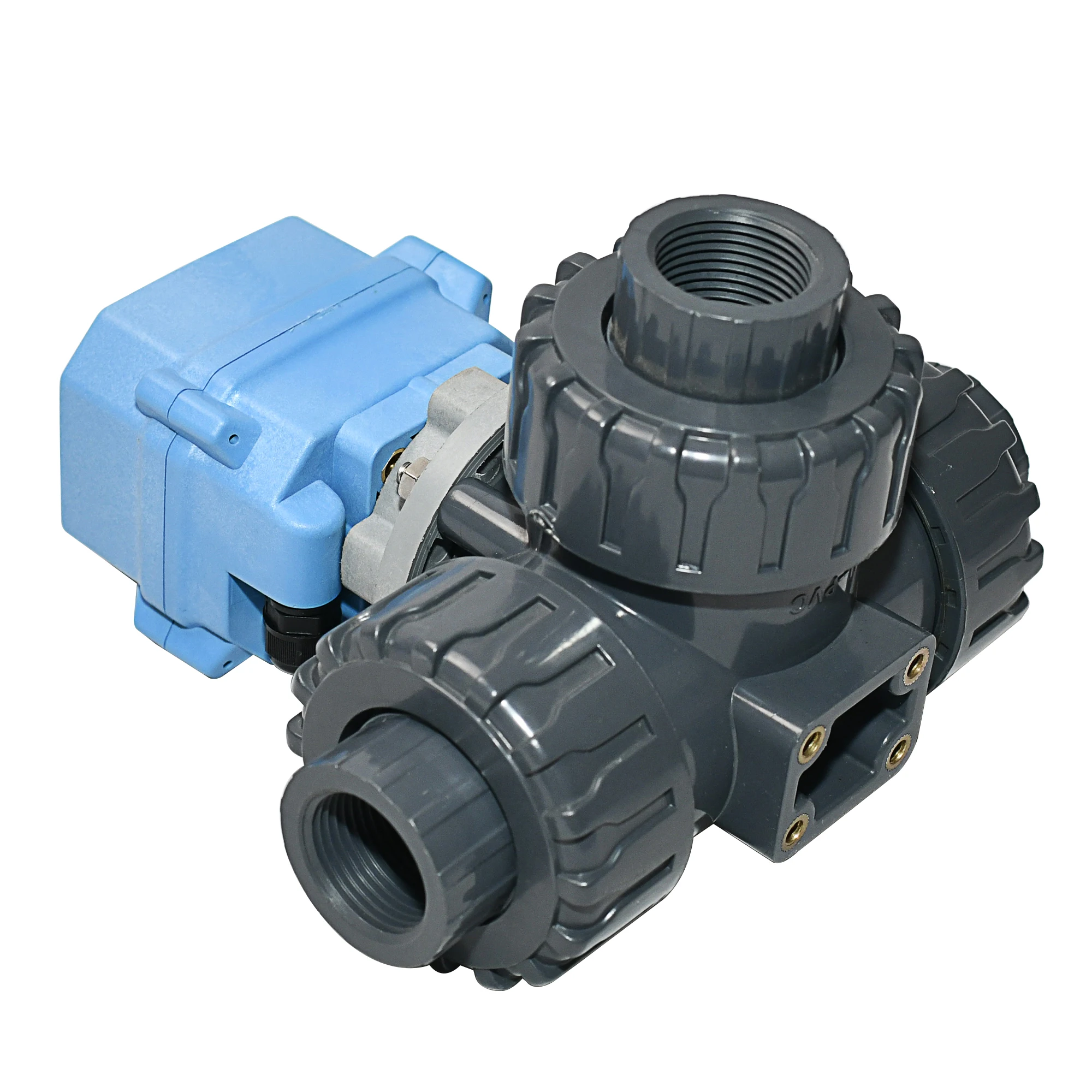2 Way 3 Way Electric Upvc Ball Valve 12VDC PVC Duplex Ball Valve Electric Ball Valve Flow Control Device