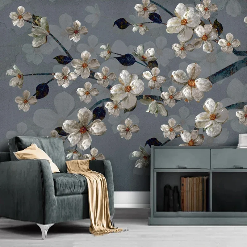 European Style Mural Retro Wallpaper Abstract Flower Painting Background Wall Papers Living Room Study Home Decor
