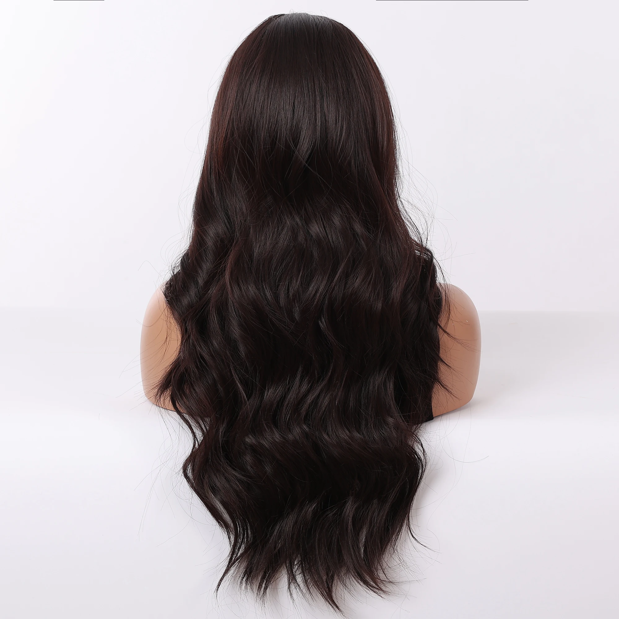 Wig Eight-figure Bangs Big Waves Long Curly Hair Women Daily Black And Brown Wig Head Cover The whole Wig Head Cover Fashion Wig