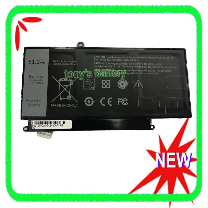 

Новый аккумулятор VH748 для DELL Vostro 5460 5470 5560 14 5480 Inspiron 14 5439 V5460D-1308 V5460D-1318 5470D-1328