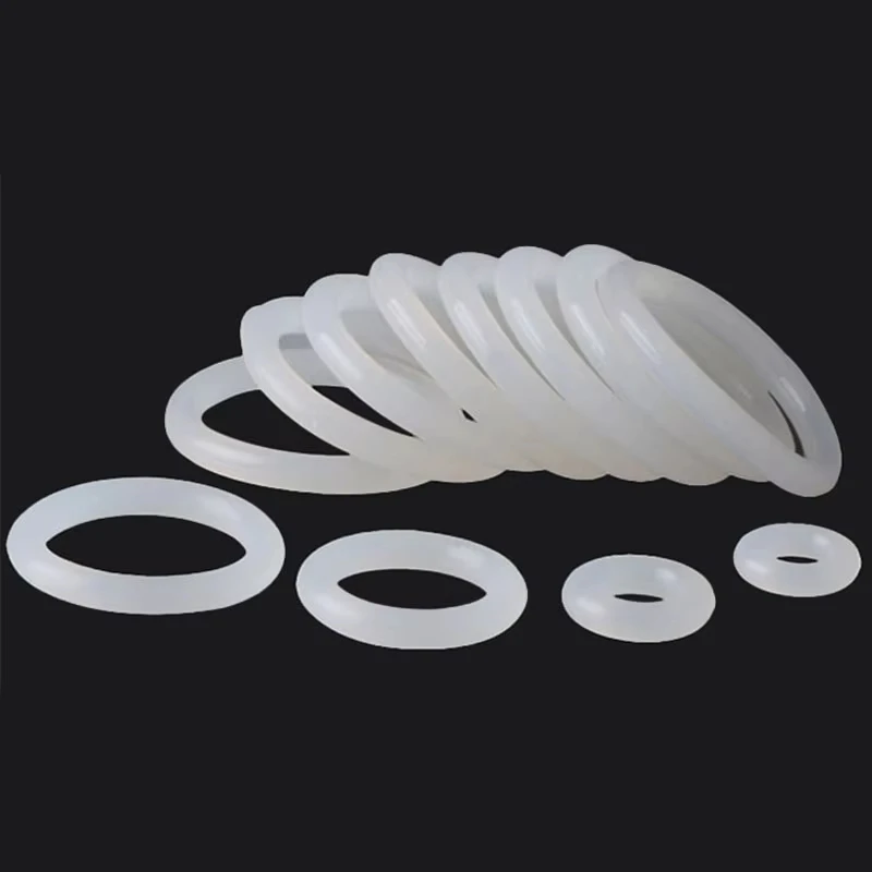 White VMQ Silicone O Ring Food Grade Gasket, CS 4mm OD 15/16/17-80mm, Waterproof Washer Seal, 3/5/10/20Pcs Pack