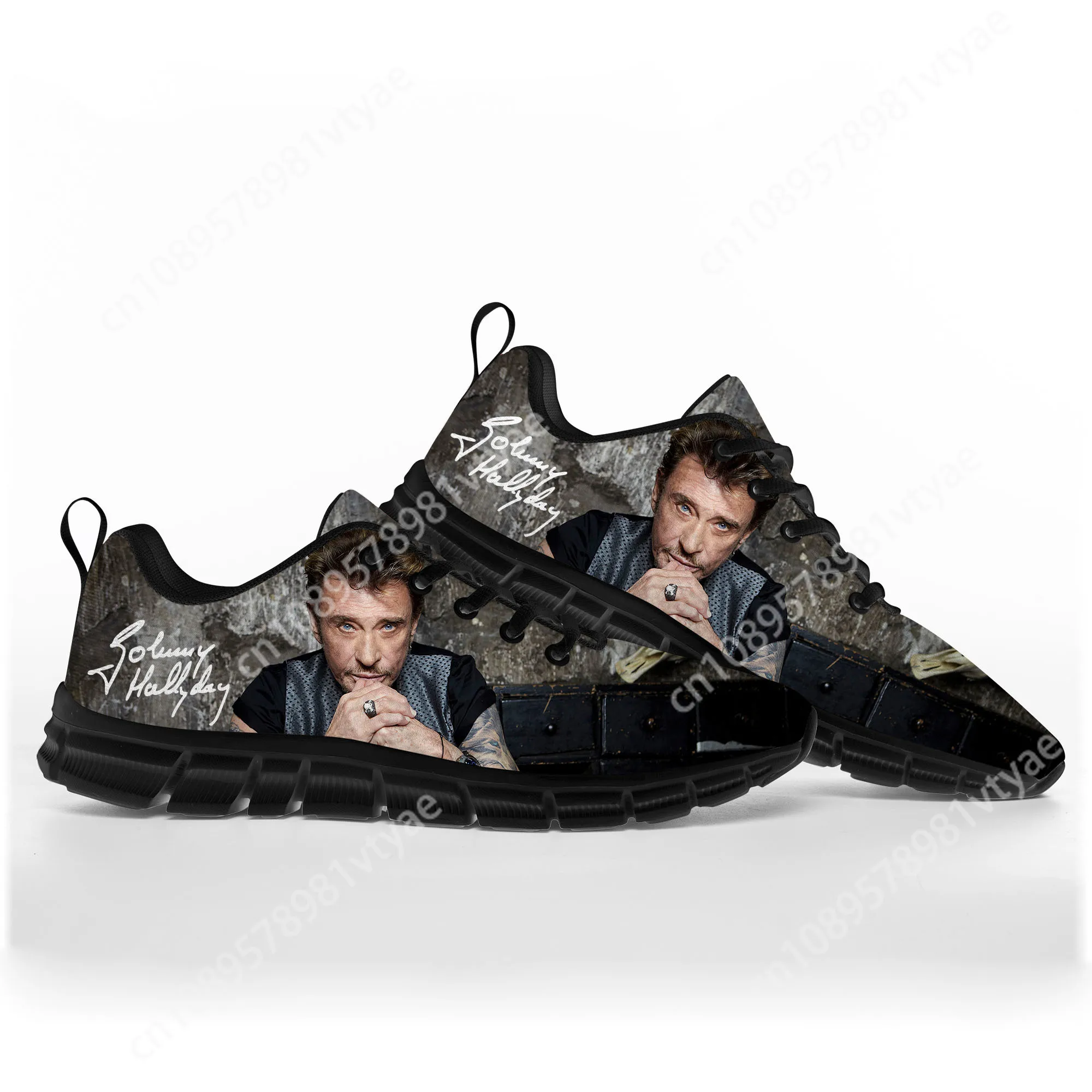 Hot Johnny Hallyday Rock Singer Sports Shoes Mens Womens Teenager Kids Sneakers Pattern Custom Couple Latest High Quality Shoes