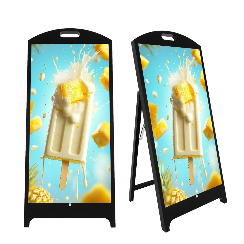 Public Display IP65 Full Color LED Display 5000NITS Brightness Mobile LED Signage Street Poster Display With Battery 10-12 Hours