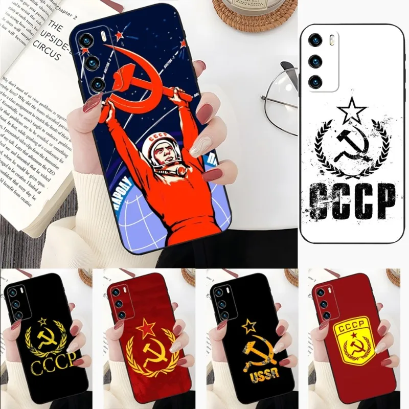 Soviet Union USSR Flag Phone Case For Huawei P50 P50Pro P40 P30 P20 P10 P9 Pro Plus P8 P7 Psmart Z 2022 2021 Nova 8 8I 8PRO 8SE