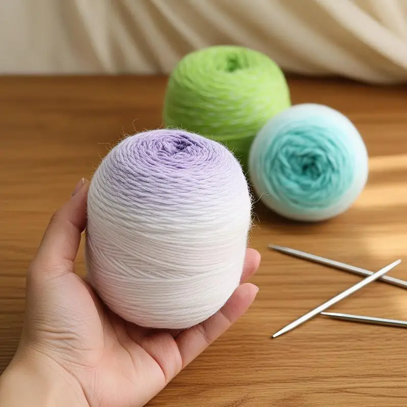 Gradient Multicolor Crochet Yarn 200g Roll Eco-Friendly Soft Wool Thread for Handmade Knitting Scarf Doll Making