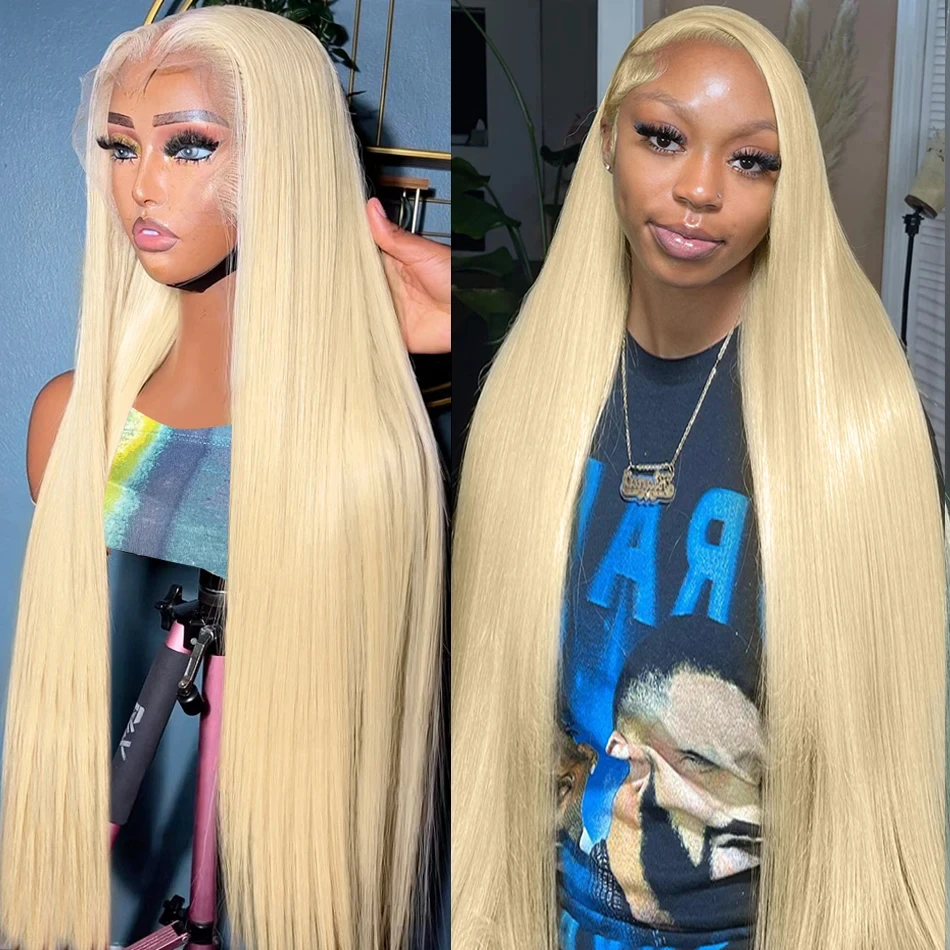 Perruque Lace Front Wig sans colle naturelle, cheveux lisses, blond 613, 13x6 HD, 30 pouces, prêt à porter, en vente