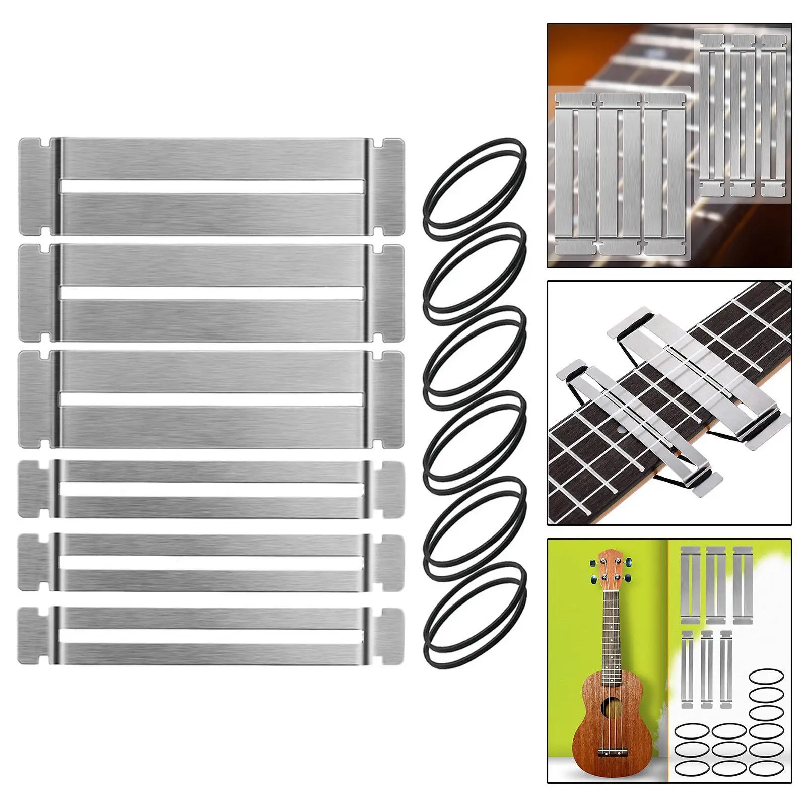 مجموعة أدوات إصلاح الجيتار 12 شريط مطاطي لخلع الملابس وتلميع الحنق #6