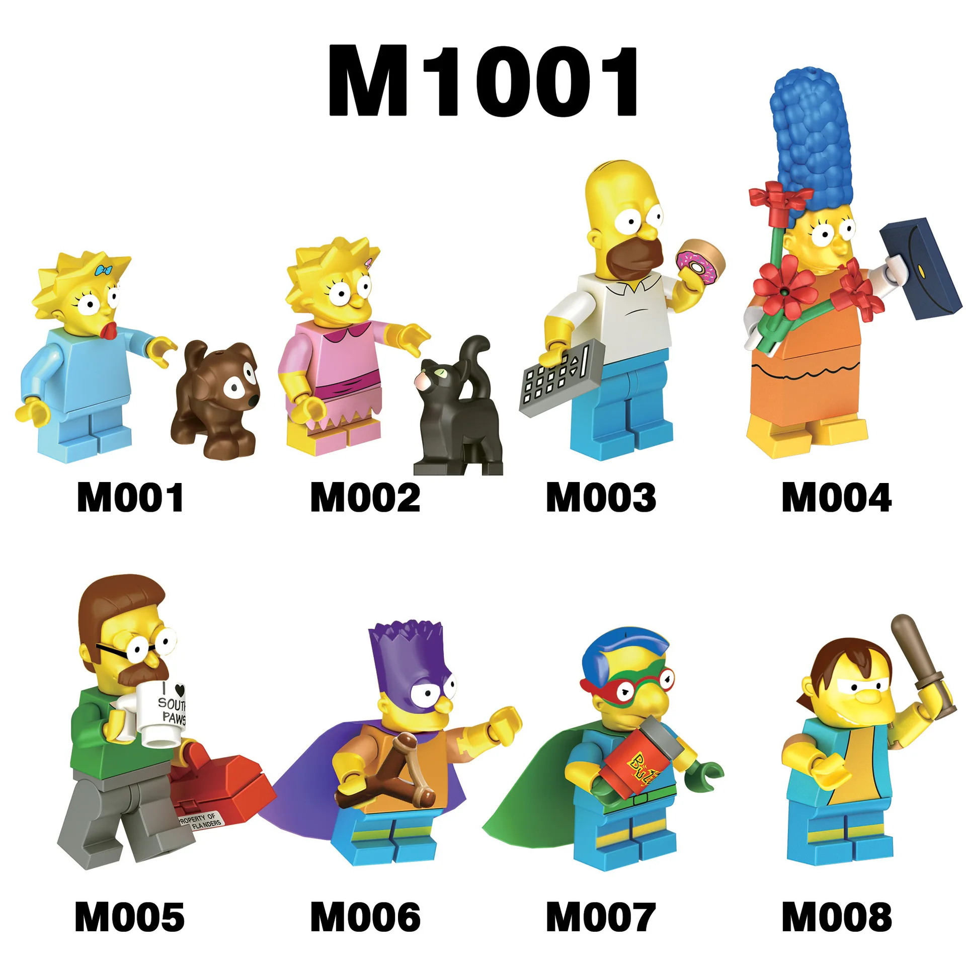 Die Simpsons Familie Mini-Modellfiguren Zusammenbaubare Actionfiguren Sammlung
