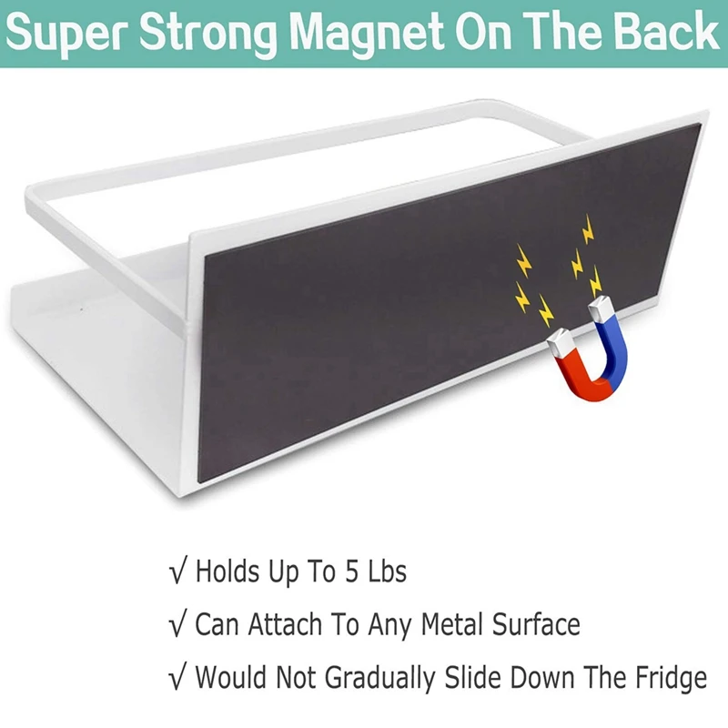 Magnetic Adsorption Rack, Spice And Condiment Storage Rack, Space Saving, Refrigerator And Microwave, Metal Flat Rack